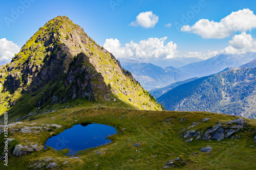 Fototapeta Naklejka Na Ścianę i Meble -  alpine lake in summer day