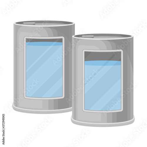 Metal Tanks with Drinking Water Purification or Treatment Process Vector Illustration