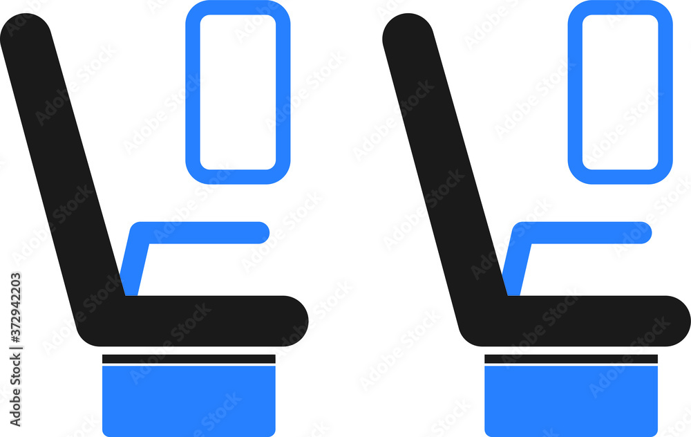Passenger seats in the plane icon Passenger seats in the plane icon