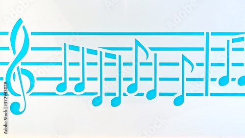 Music Notes on White