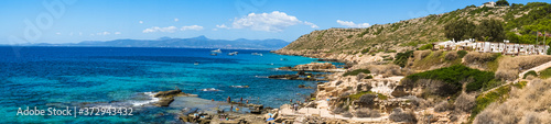 panoramic view of a beautiful bay, beach on Mallorca, Spain photo