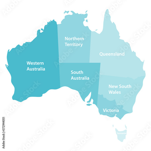 Australia map, Australia map icon in monochrome blue color. , cartoon illustration