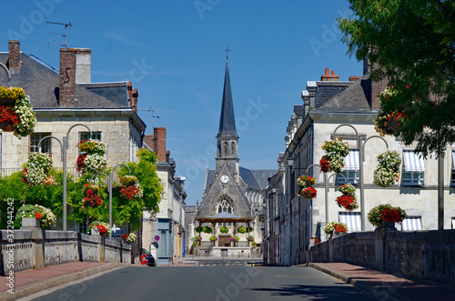 View of a french town in summer time