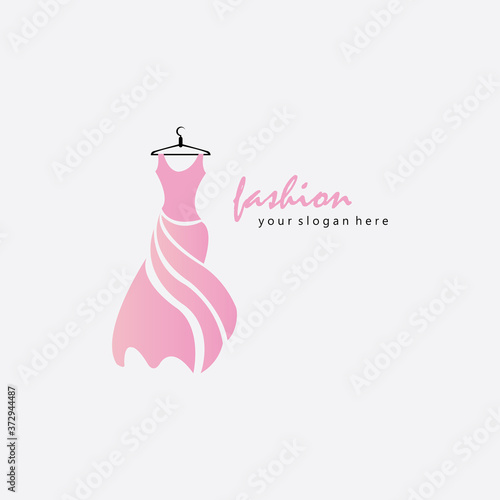 boutique logo fashion illustration female body design vector