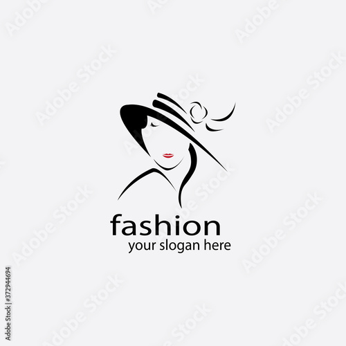boutique logo fashion illustration female body design vector