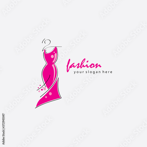 boutique logo fashion illustration female body design vector