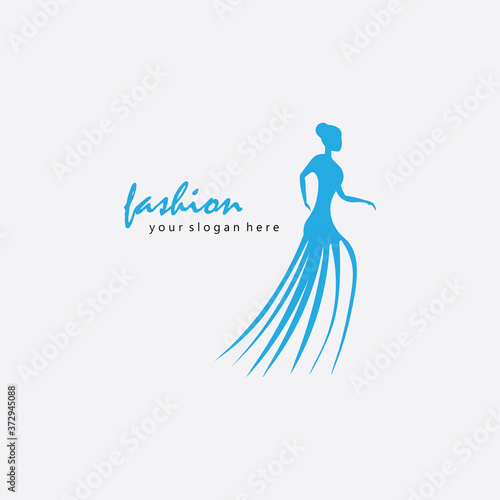 boutique logo fashion illustration female body design vector