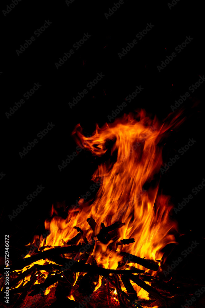 Fototapeta premium fire on a black background