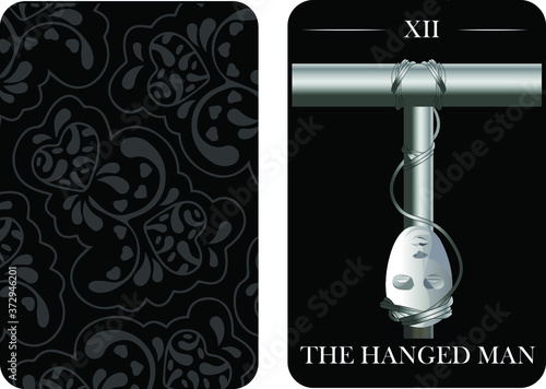 tarot cards old arcana the hanged man vector shirt card pattern