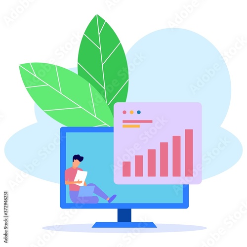llustration vector graphic cartoon character of business start up
