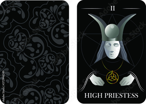 tarot cards old arcana the high priestess vector shirt card pattern