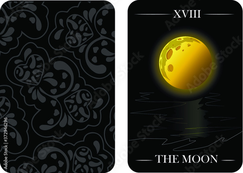 tarot cards old arcana the moon vector shirt card pattern