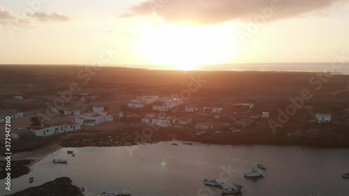 Majanicho village in Fuerteventura island aerial shot - Canary Islands photo