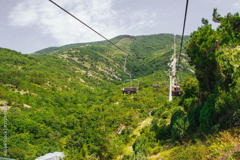 cable car on mountain cable car on mountain