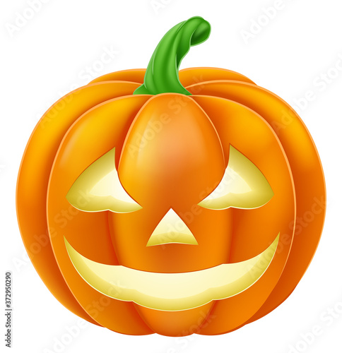 A pumpkin Halloween carved jack o lantern cartoon