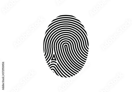 Circle fingerprint icon design for app. Digital touch scan identification or electronic sensor authentication. Finger print flat scan. Biometric security system concept with fingerprint.