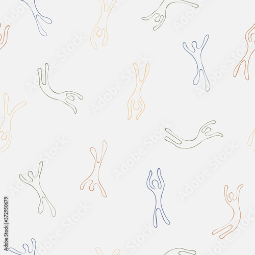 pattern of simple silhouettes of flying people