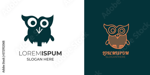 creative and modern black and white owl logo design .owl vector design .silhouette logo template vector illustration vintage minimal retro icon mono 