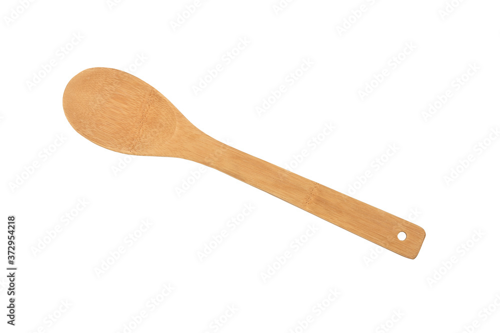 One spoon of palm wood isolated on white One spoon of palm wood isolated on white