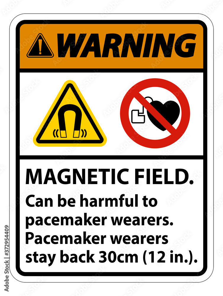 Warning Magnetic field can be harmful to pacemaker wearers.pacemaker wearers.stay back 30cm Warning Magnetic field can be harmful to pacemaker wearers.pacemaker wearers.stay back 30cm