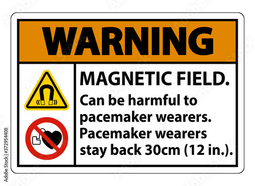 Warning Magnetic field can be harmful to pacemaker wearers.pacemaker wearers.stay back 30cm