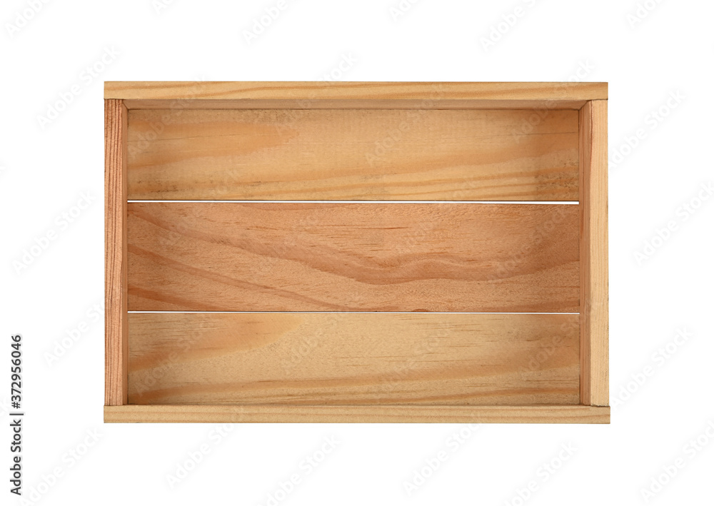 Empty brown wooden box isolated Empty brown wooden box isolated
