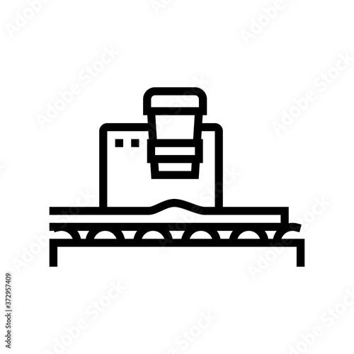 plywood press line icon vector. plywood press sign. isolated contour symbol black illustration