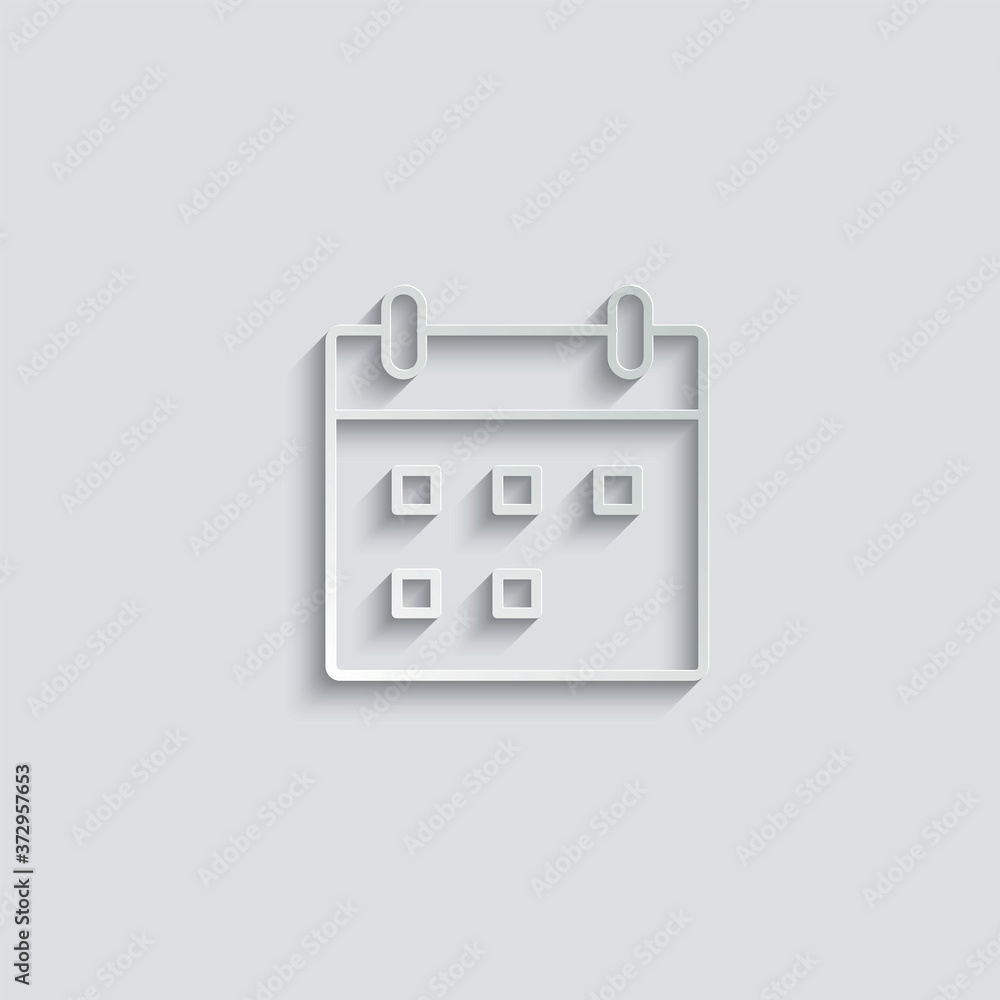 paper Calendar icon vector line sign paper Calendar icon vector line sign