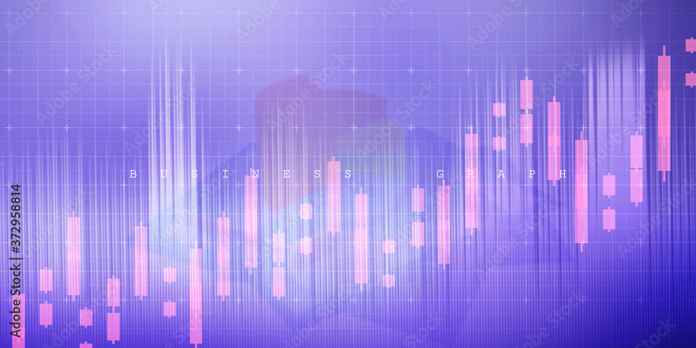 2d rendering Stock market online business concept. business Graph 