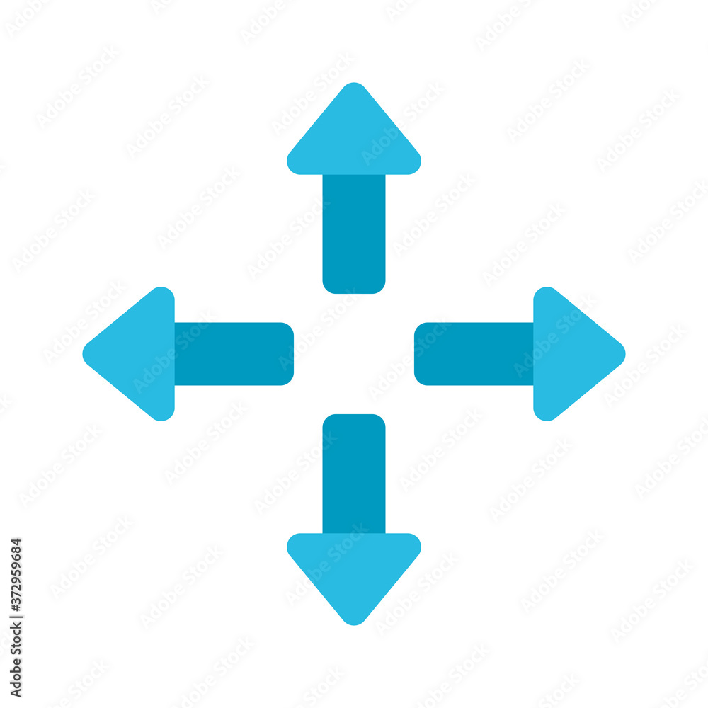 Arrows in four directions flat style icon design of web forward and infographic theme Vector illustration Arrows in four directions flat style icon design of web forward and infographic theme Vector illustration