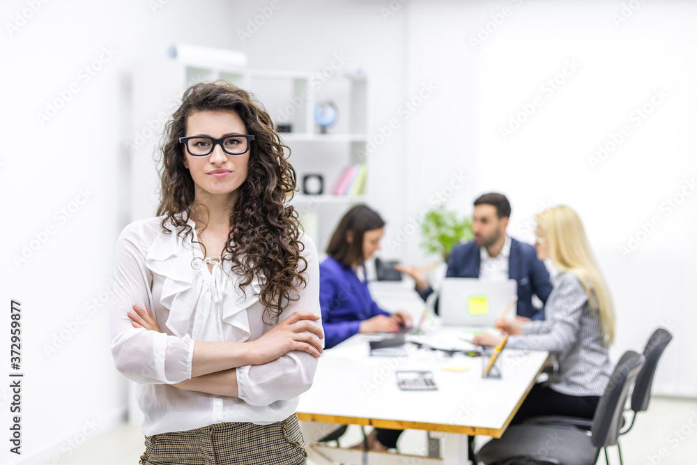 Fototapeta premium Photo of business group working in office.