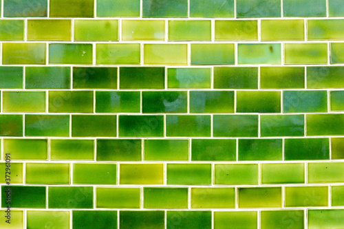 Photography Vintage green tiles making a mosaic