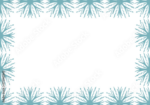 Snowflakes. Christmas and New Year frame background. Copy space. Vector illustration