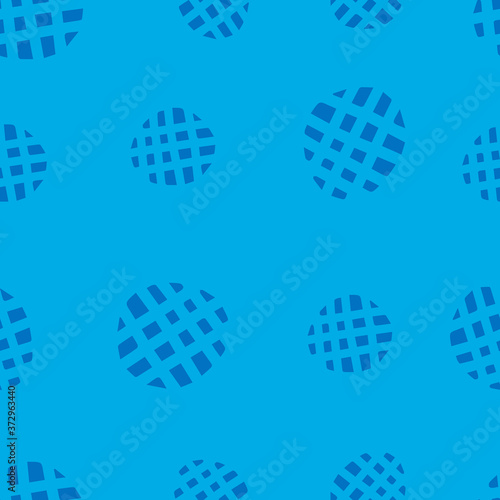 Vector seamless pattern of blue hand-drawn circles © Tatiana Kuklina