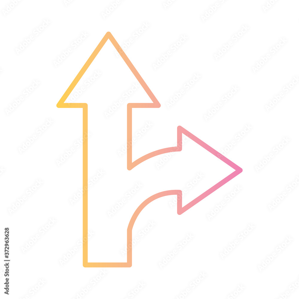 up and right arrow gradient style icon design of direction web forward and infographic theme Vector illustration up and right arrow gradient style icon design of direction web forward and infographic theme Vector illustration