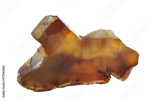 natural piece of agate stone isolated on the white background
