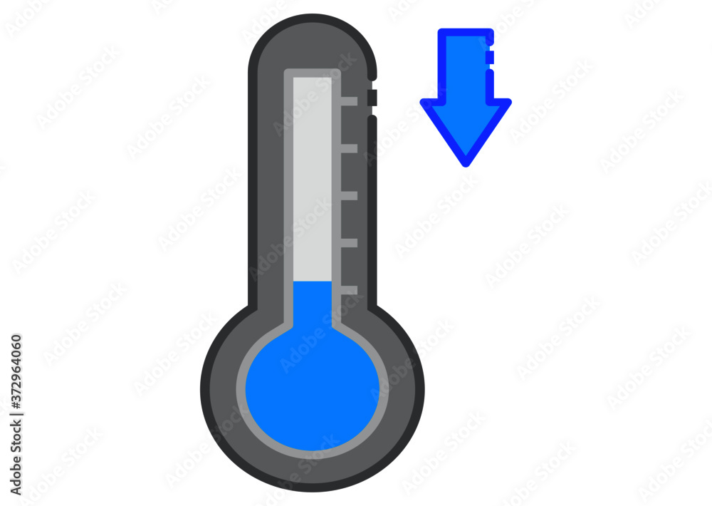 Cold thermometer vector icon isolated on white background Cold thermometer vector icon isolated on white background