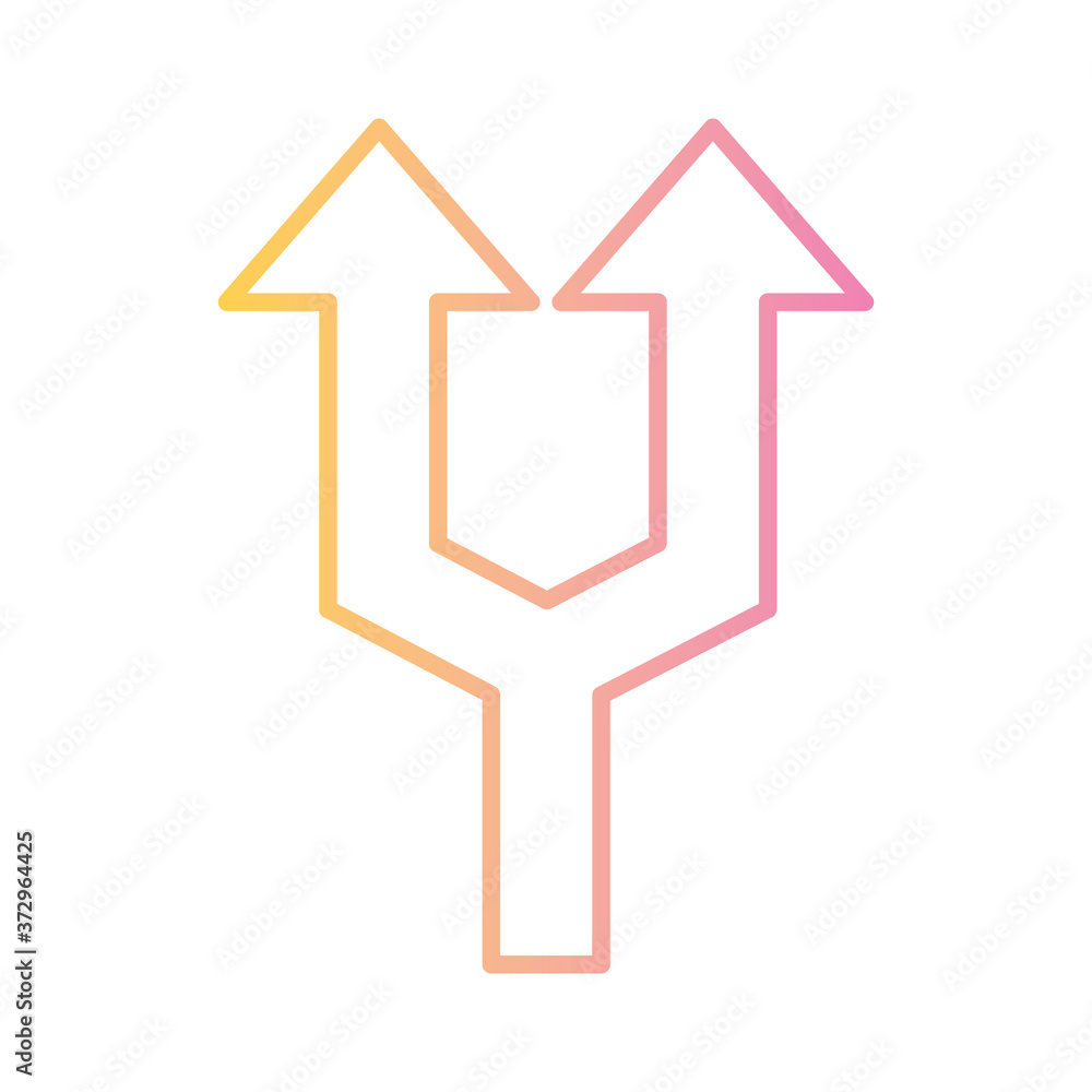 two ways arrow gradient style icon design of direction web forward and infographic theme Vector illustration
