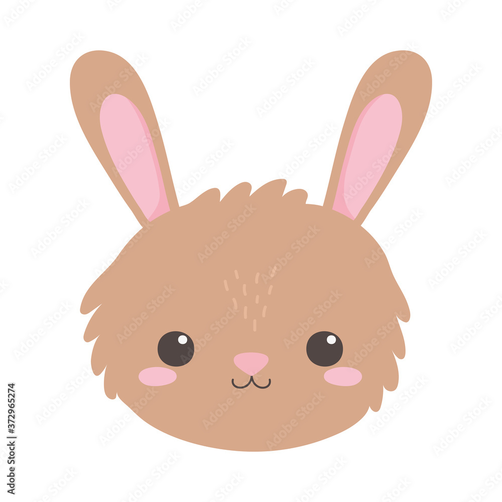 cute rabbit face animal cartoon isolated white background design cute rabbit face animal cartoon isolated white background design