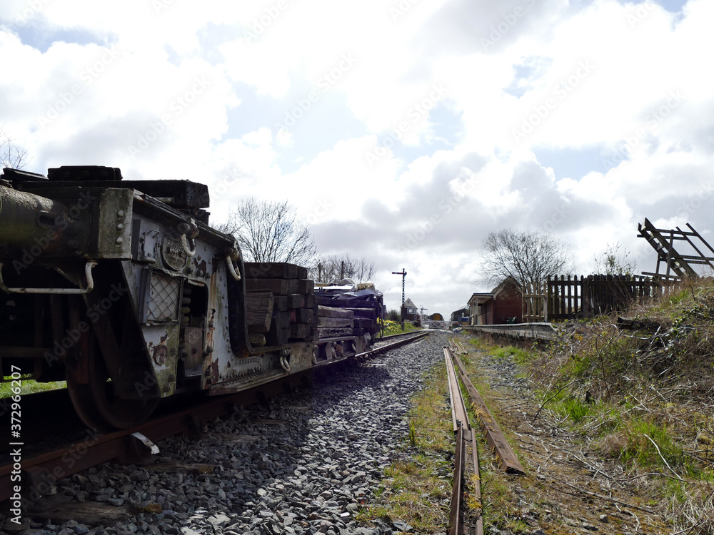 Obraz premium Old railway rolling stock and track