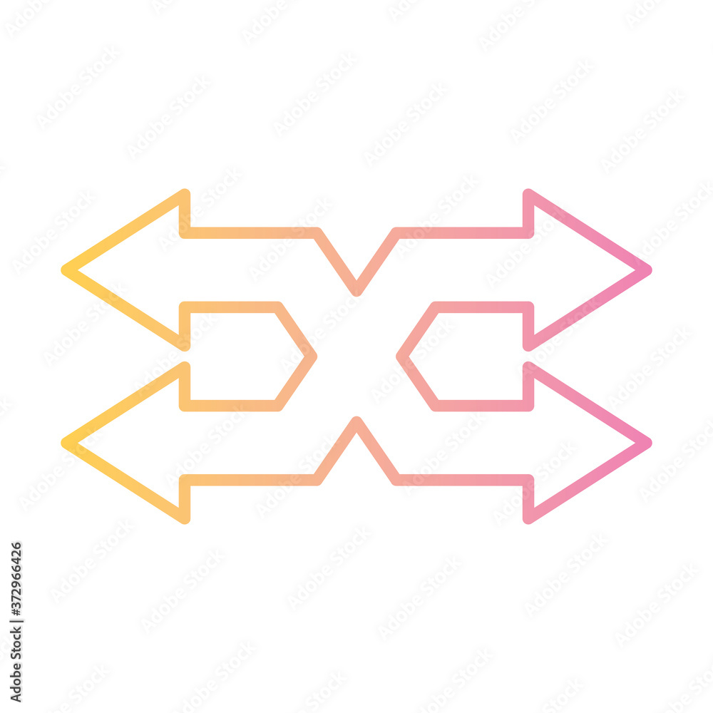 shuffle arrow gradient style icon design of direction web forward and infographic theme Vector illustration