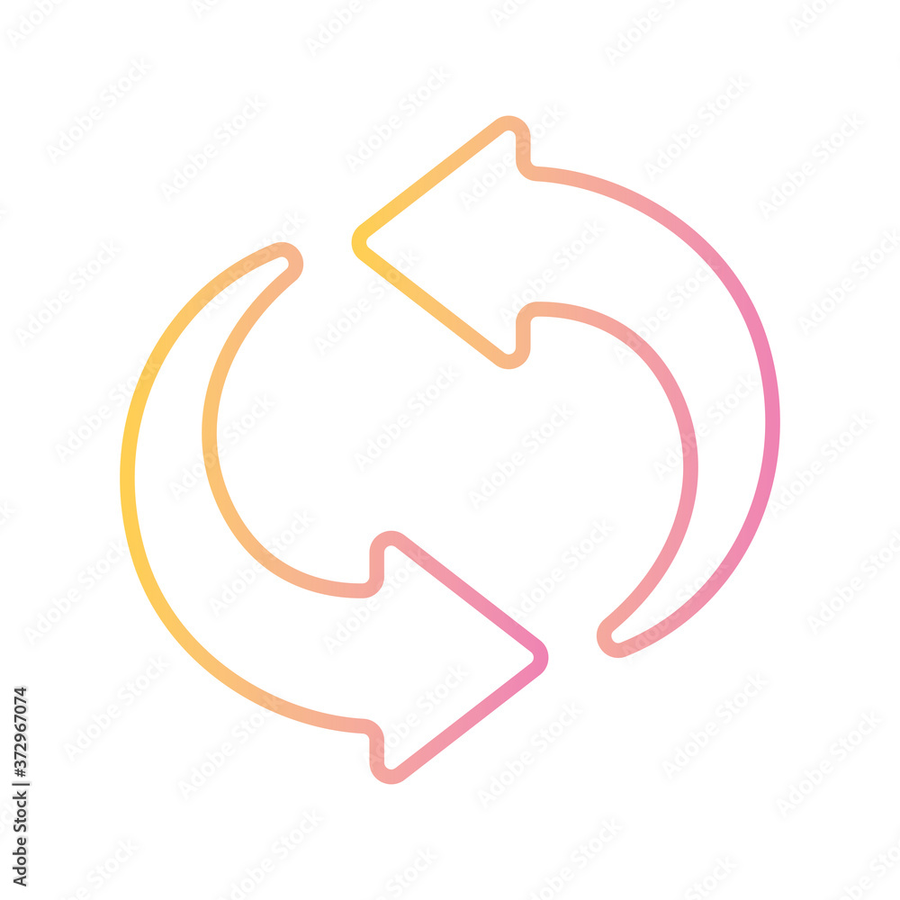 refresh arrow gradient style icon design of direction web forward and infographic theme Vector illustration refresh arrow gradient style icon design of direction web forward and infographic theme Vector illustration