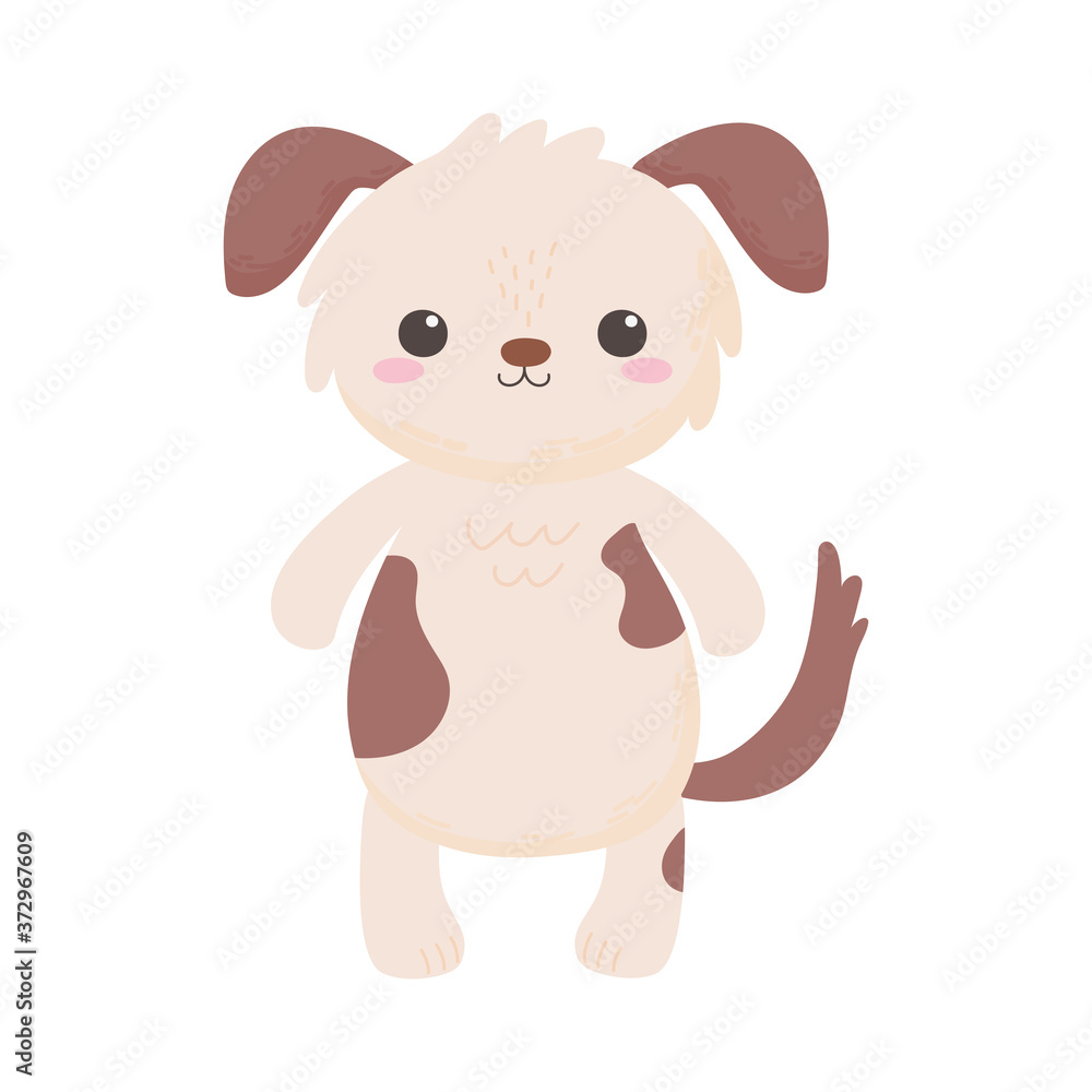 cute little dog animal standing cartoon isolated white background design cute little dog animal standing cartoon isolated white background design