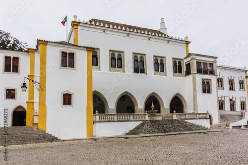 Architectural fragment of National Palace of Sintra (also known as the 