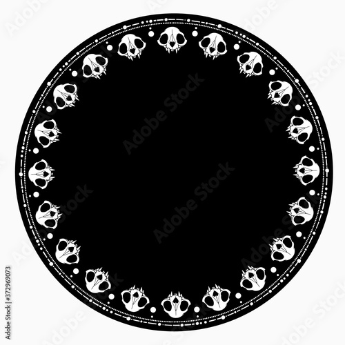 beautiful round cat skull ornament