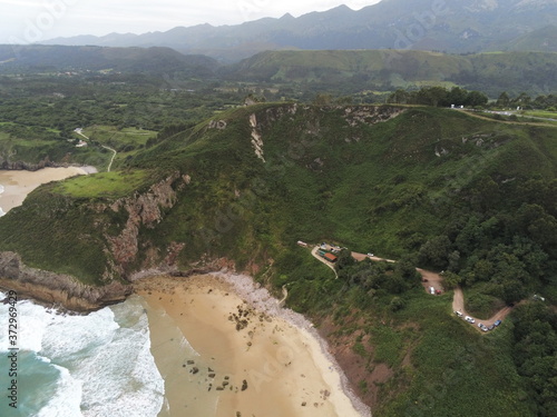 Asturias. Coastal cliffs landscape in beach of Cue.Spain