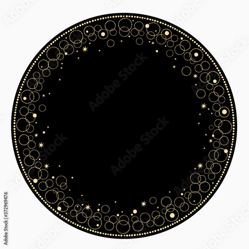 round ornament of gold elements and stars