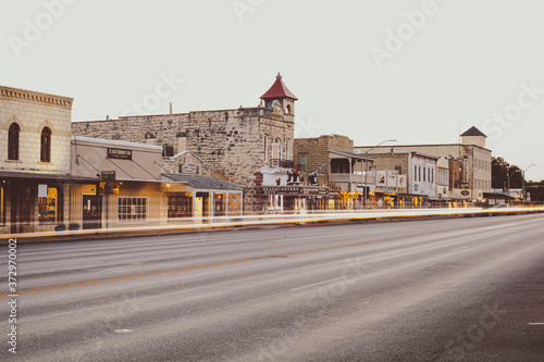 Fredericksburg, Texas with Light Trails