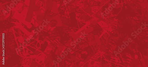 Grunge red. Abstract seamless background. The texture is repetitive. Template for printing on fabric, paper, wrapper. A chaotic backdrop of graffiti
