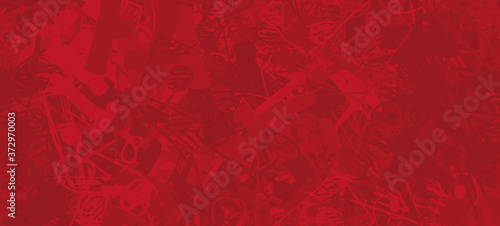 Grunge red. Abstract seamless background. The texture is repetitive. Template for printing on fabric, paper, wrapper. A chaotic backdrop of graffiti